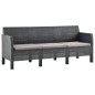 2-tlg. Garten-Lounge-Set mit Kissen PP Rattan Anthrazit 2-tlg. Garten-Lounge-Set mit Kissen PP Rattan Anthrazit