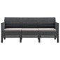 2-tlg. Garten-Lounge-Set mit Kissen PP Rattan Anthrazit 2-tlg. Garten-Lounge-Set mit Kissen PP Rattan Anthrazit