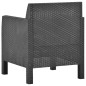 2-tlg. Garten-Lounge-Set mit Kissen PP Rattan Anthrazit 2-tlg. Garten-Lounge-Set mit Kissen PP Rattan Anthrazit