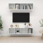 TV-Wandschränke 2 Stk. Hochglanz-Weiß Holzwerkstoff TV-Wandschränke 2 Stk. Hochglanz-Weiß Holzwerkstoff