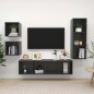 4-tlg. TV-Schrank-Set Hochglanz-Grau Holzwerkstoff 4-tlg. TV-Schrank-Set Hochglanz-Grau Holzwerkstoff
