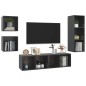 4-tlg. TV-Schrank-Set Hochglanz-Grau Holzwerkstoff 4-tlg. TV-Schrank-Set Hochglanz-Grau Holzwerkstoff