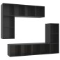 vidaXL 4-tlg. TV-Schrank-Set Hochglanz-Schwarz Holzwerkstoff vidaXL 4-tlg. TV-Schrank-Set Hochglanz-Schwarz Holzwerkstoff