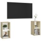 TV-Schränke 2 Stk. Weiß Sonoma-Eiche 72x35x36,5cm Holzwerkstoff TV-Schränke 2 Stk. Weiß Sonoma-Eiche 72x35x36,5cm Holzwerkstoff