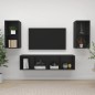 TV-Wandschränke 4 Stk. Schwarz Holzwerkstoff TV-Wandschränke 4 Stk. Schwarz Holzwerkstoff