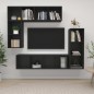 4-tlg. TV-Schrank-Set Schwarz Holzwerkstoff 4-tlg. TV-Schrank-Set Schwarz Holzwerkstoff