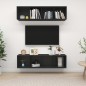 TV-Wandschränke 2 Stk. Schwarz Holzwerkstoff TV-Wandschränke 2 Stk. Schwarz Holzwerkstoff
