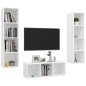 3-tlg. TV-Schrank-Set Weiß Holzwerkstoff 3-tlg. TV-Schrank-Set Weiß Holzwerkstoff