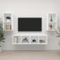TV-Wandschränke 4 Stk. Weiß Holzwerkstoff TV-Wandschränke 4 Stk. Weiß Holzwerkstoff