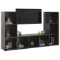 TV-Schränke 3 Stk. Hochglanz-Grau 107x35x37 cm Holzwerkstoff TV-Schränke 3 Stk. Hochglanz-Grau 107x35x37 cm Holzwerkstoff