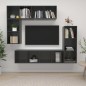 4-tlg. TV-Schrank-Set Hochglanz-Grau Holzwerkstoff 4-tlg. TV-Schrank-Set Hochglanz-Grau Holzwerkstoff