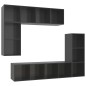 4-tlg. TV-Schrank-Set Hochglanz-Grau Holzwerkstoff 4-tlg. TV-Schrank-Set Hochglanz-Grau Holzwerkstoff
