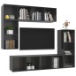 4-tlg. TV-Schrank-Set Hochglanz-Grau Holzwerkstoff 4-tlg. TV-Schrank-Set Hochglanz-Grau Holzwerkstoff