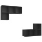 TV-Wandschränke 4 Stk. Schwarz Holzwerkstoff TV-Wandschränke 4 Stk. Schwarz Holzwerkstoff
