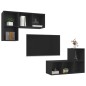 TV-Wandschränke 4 Stk. Schwarz Holzwerkstoff TV-Wandschränke 4 Stk. Schwarz Holzwerkstoff