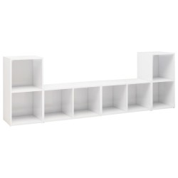 TV-Schränke 4 Stk. Hochglanz-Weiß 72x35x36,5 cm Holzwerkstoff