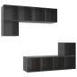 4-tlg. TV-Schrank-Set Hochglanz-Grau Holzwerkstoff 4-tlg. TV-Schrank-Set Hochglanz-Grau Holzwerkstoff