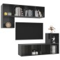 4-tlg. TV-Schrank-Set Hochglanz-Grau Holzwerkstoff 4-tlg. TV-Schrank-Set Hochglanz-Grau Holzwerkstoff