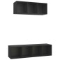 2-tlg. TV-Schrank-Set Schwarz Holzwerkstoff 2-tlg. TV-Schrank-Set Schwarz Holzwerkstoff