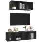 2-tlg. TV-Schrank-Set Schwarz Holzwerkstoff 2-tlg. TV-Schrank-Set Schwarz Holzwerkstoff