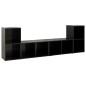 TV-Schränke 4 Stk. Hochglanz-Schwarz 72x35x36,5cm Holzwerkstoff TV-Schränke 4 Stk. Hochglanz-Schwarz 72x35x36,5cm Holzwerkstoff