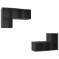 TV-Wandschränke 4 Stk. Hochglanz-Schwarz Holzwerkstoff TV-Wandschränke 4 Stk. Hochglanz-Schwarz Holzwerkstoff