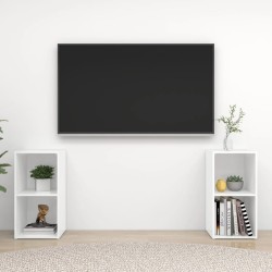 TV-Schränke 2 Stk. Hochglanz-Weiß 72x35x36,5 cm Holzwerkstoff