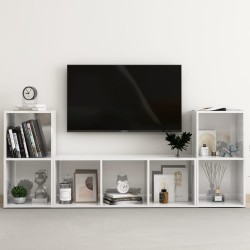 3-tlg. TV-Schrank-Set Hochglanz-Weiß Holzwerkstoff