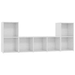 3-tlg. TV-Schrank-Set Hochglanz-Weiß Holzwerkstoff