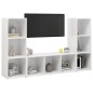 vidaXL TV-Schränke 3 Stk. Hochglanz-Weiß 107x35x37 cm Holzwerkstoff vidaXL TV-Schränke 3 Stk. Hochglanz-Weiß 107x35x37 cm Holzwerkstoff