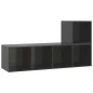 vidaXL 2-tlg. TV-Schrank-Set Hochglanz-Grau Holzwerkstoff vidaXL 2-tlg. TV-Schrank-Set Hochglanz-Grau Holzwerkstoff