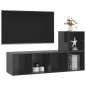 vidaXL 2-tlg. TV-Schrank-Set Hochglanz-Grau Holzwerkstoff vidaXL 2-tlg. TV-Schrank-Set Hochglanz-Grau Holzwerkstoff