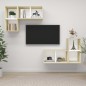 TV-Wandschränke 4 Stk. Weiß Sonoma-Eiche Holzwerkstoff TV-Wandschränke 4 Stk. Weiß Sonoma-Eiche Holzwerkstoff