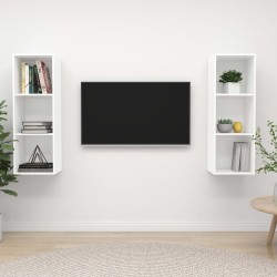 vidaXL TV-Wandschränke 2 Stk. Weiß Holzwerkstoff