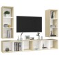 vidaXL TV-Wandschränke 4 Stk. Weiß Sonoma-Eiche Holzwerkstoff vidaXL TV-Wandschränke 4 Stk. Weiß Sonoma-Eiche Holzwerkstoff