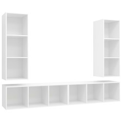 TV-Wandschränke 4 Stk. Weiß Holzwerkstoff