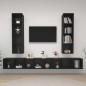 TV-Wandschränke 4 Stk. Schwarz Holzwerkstoff TV-Wandschränke 4 Stk. Schwarz Holzwerkstoff