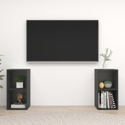 vidaXL TV-Schränke 2 Stk. Grau 72x35x36,5 cm Holzwerkstoff