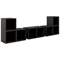 6-tlg. TV-Schrank-Set Grau Holzwerkstoff