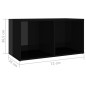 TV-Schränke 2 Stk. Hochglanz-Schwarz 72x35x36,5cm Holzwerkstoff TV-Schränke 2 Stk. Hochglanz-Schwarz 72x35x36,5cm Holzwerkstoff