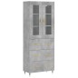 Highboard Betongrau 69,5x34x180 cm Holzwerkstoff Highboard Betongrau 69,5x34x180 cm Holzwerkstoff