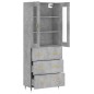 Highboard Betongrau 69,5x34x180 cm Holzwerkstoff Highboard Betongrau 69,5x34x180 cm Holzwerkstoff