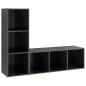 TV-Schränke 2 Stk. Hochglanz-Grau 107x35x37 cm Holzwerkstoff TV-Schränke 2 Stk. Hochglanz-Grau 107x35x37 cm Holzwerkstoff