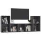 vidaXL 3-tlg. TV-Schrank-Set Hochglanz-Grau Holzwerkstoff vidaXL 3-tlg. TV-Schrank-Set Hochglanz-Grau Holzwerkstoff