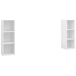 TV-Schränke 2 Stk. Hochglanz-Weiß 107x35x37 cm Holzwerkstoff