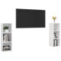 TV-Schränke 2 Stk. Hochglanz-Weiß 107x35x37 cm Holzwerkstoff TV-Schränke 2 Stk. Hochglanz-Weiß 107x35x37 cm Holzwerkstoff