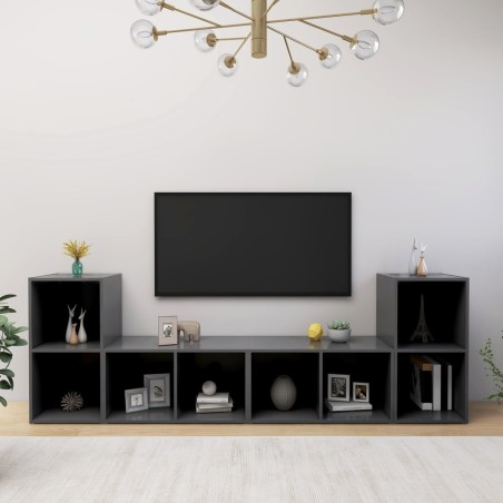 TV-Schränke 4 Stk. Grau 72x35x36,5 cm Holzwerkstoff