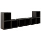 6-tlg. TV-Schrank-Set Hochglanz-Grau Holzwerkstoff 6-tlg. TV-Schrank-Set Hochglanz-Grau Holzwerkstoff