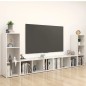 TV-Schränke 4 Stk. Hochglanz-Weiß 107x35x37 cm Holzwerkstoff TV-Schränke 4 Stk. Hochglanz-Weiß 107x35x37 cm Holzwerkstoff