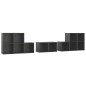 8-tlg. TV-Schrank-Set Grau Holzwerkstoff 8-tlg. TV-Schrank-Set Grau Holzwerkstoff